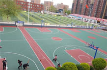 亞強體育施工案例:丙烯酸籃球場(chǎng)施工YQ-0016,