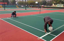 亞強體育施工案例:丙烯酸羽毛球場(chǎng),