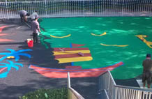 亞強體育施工案例:塑膠幼兒園場(chǎng)地施工,